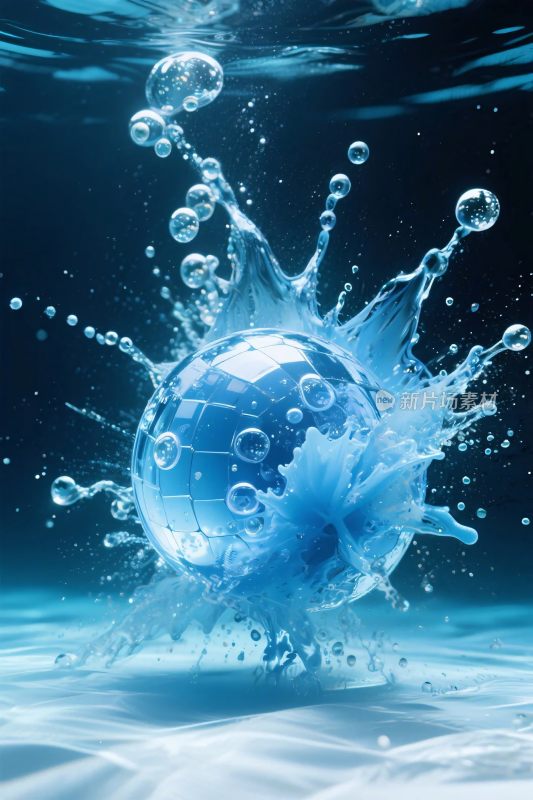 水花中的地球动态图