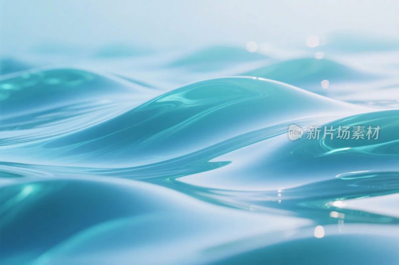 蓝色水波水景效果