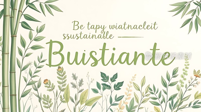 绿色植物环绕下的环保标语