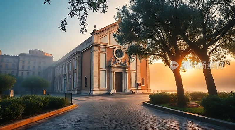 晨曦中的教堂美景