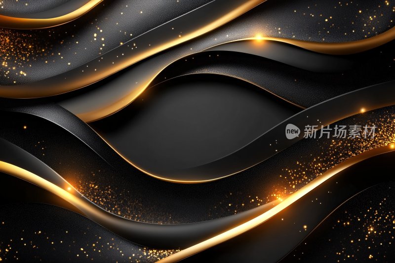 黑金波浪动感背景图