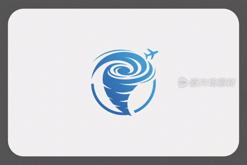 蓝色龙卷风标志插画