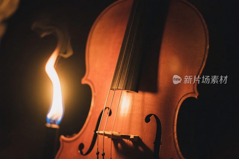 燃烧的小提琴特写