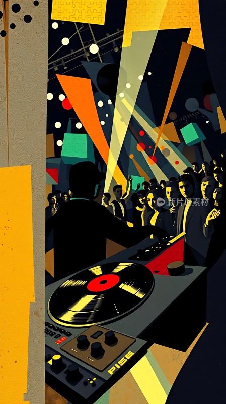 夜店DJ与活力四射的人群