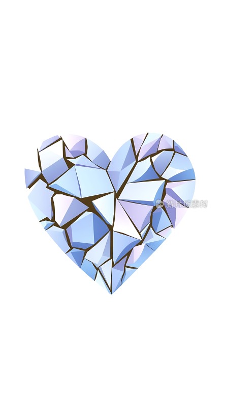 破碎的心形宝石