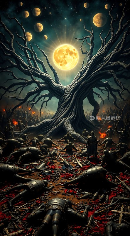 战火中的枯树与星辰