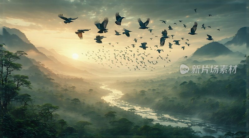 晨雾中的自然奇观