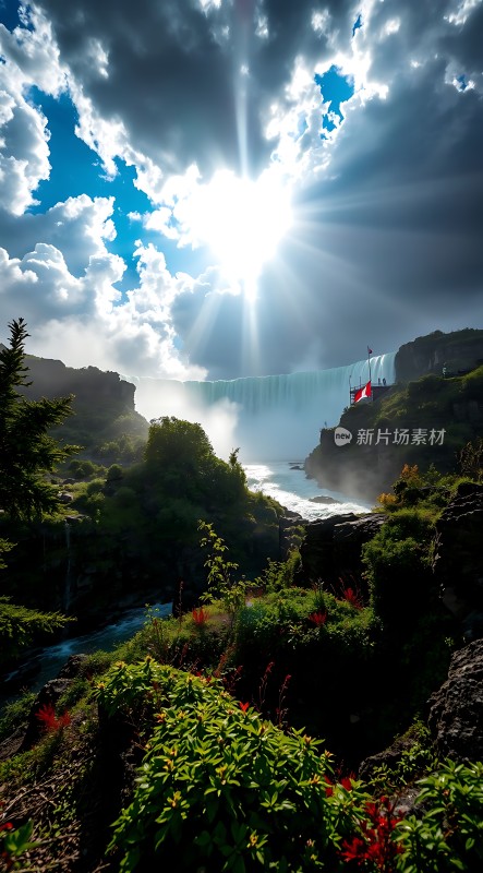 阳光下的尼亚加拉瀑布