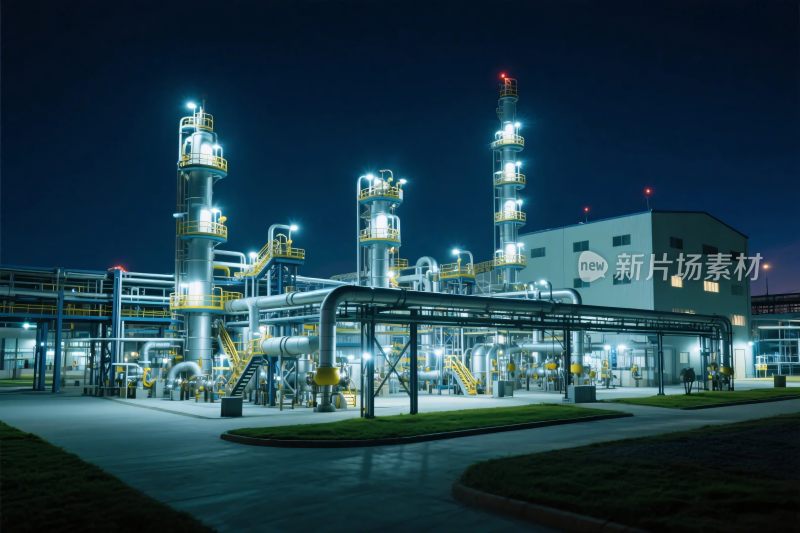 工业厂区夜景图