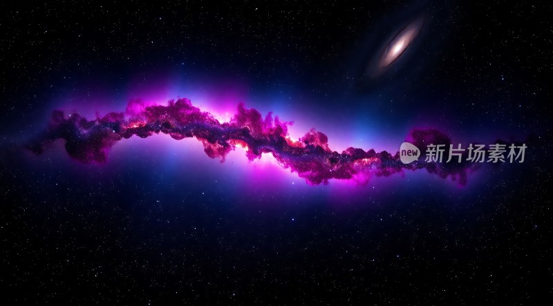 紫色星云与螺旋星系