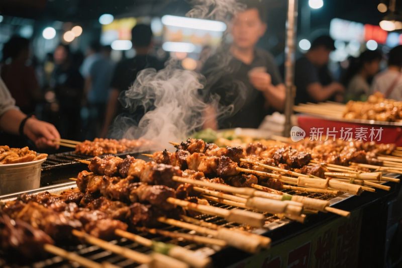 夜市烧烤美食场景