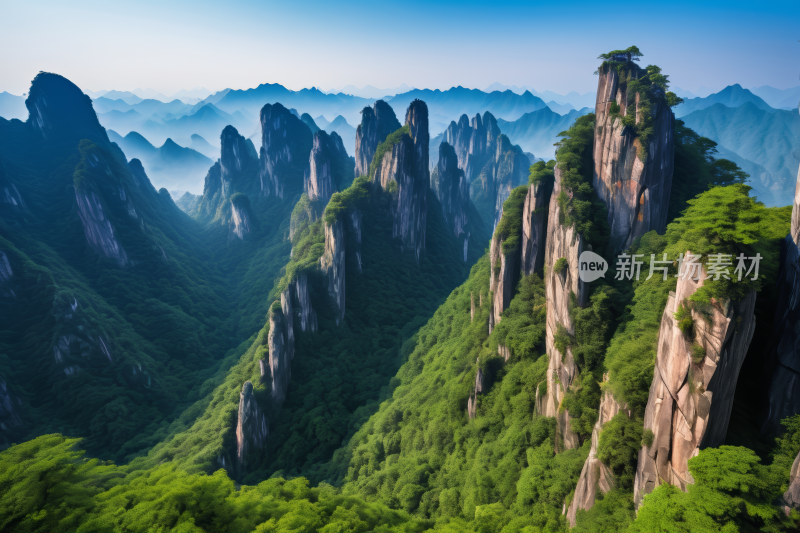 山上有几棵树蓝天白云高清风景图片