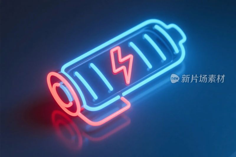 霓虹电池充电图标