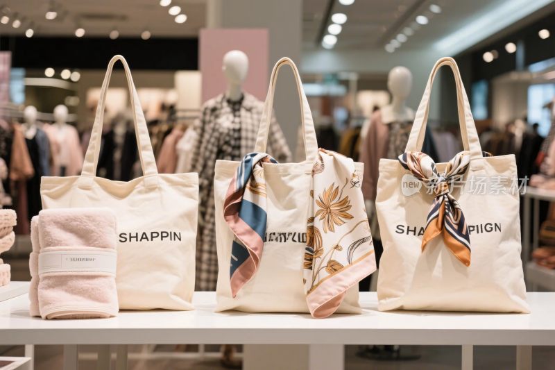 服装店手提袋陈列场景