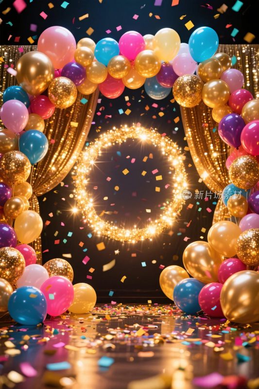 派对气球拱门庆典场景