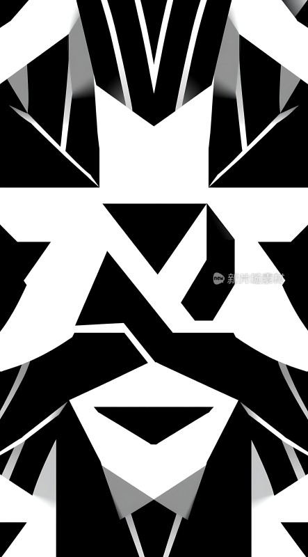黑白几何艺术图案