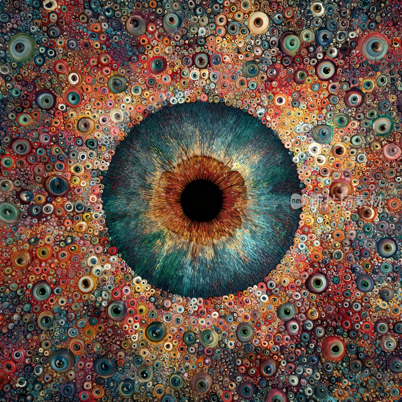 多彩眼睛插画图案