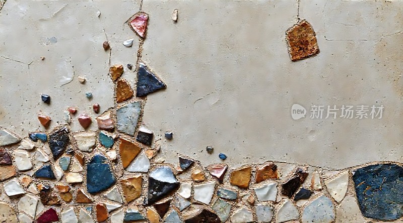 多彩石块拼接艺术