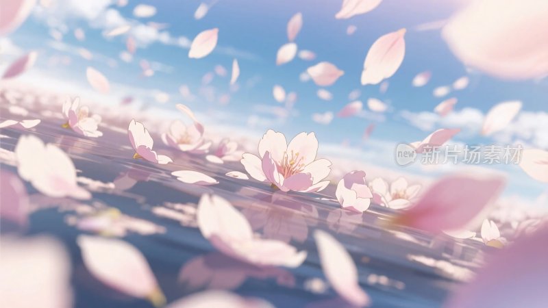 樱花飘落唯美画面