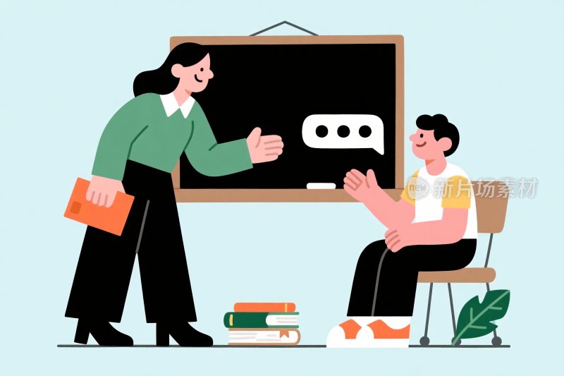 教学互动插画