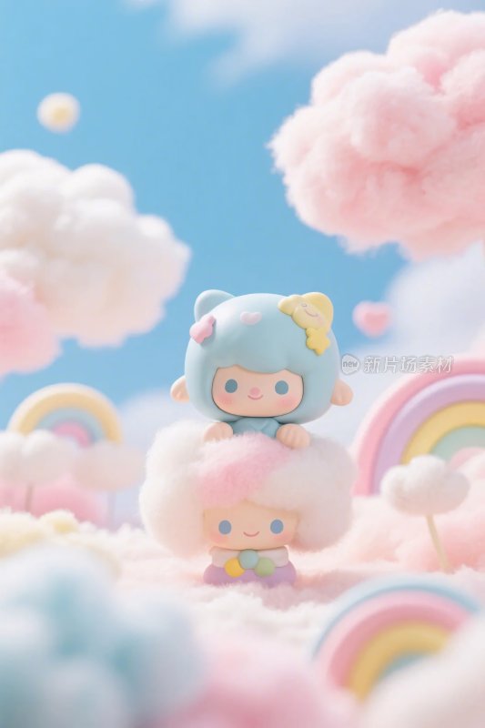 梦幻卡通云朵场景