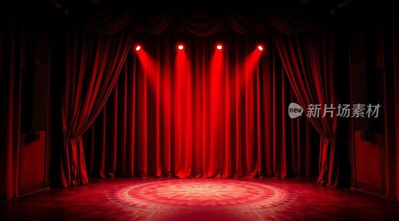 红幕舞台灯光秀