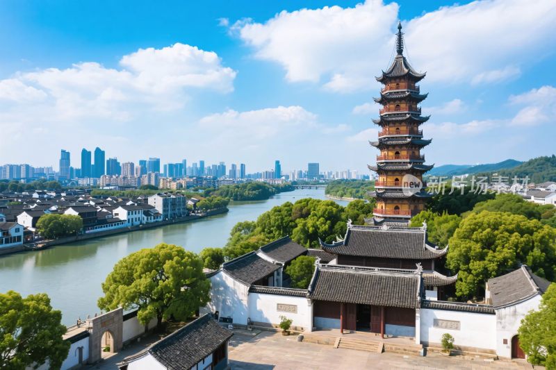 古塔风光城市景观