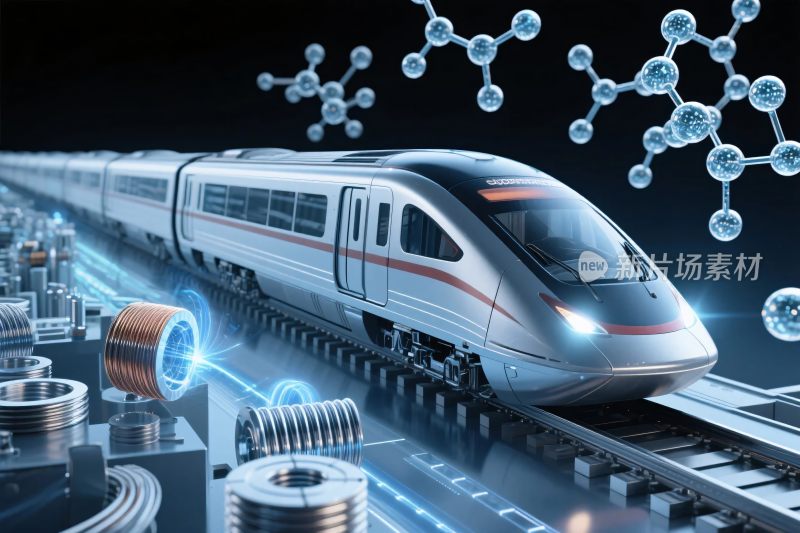 高速列车与科技分子背景