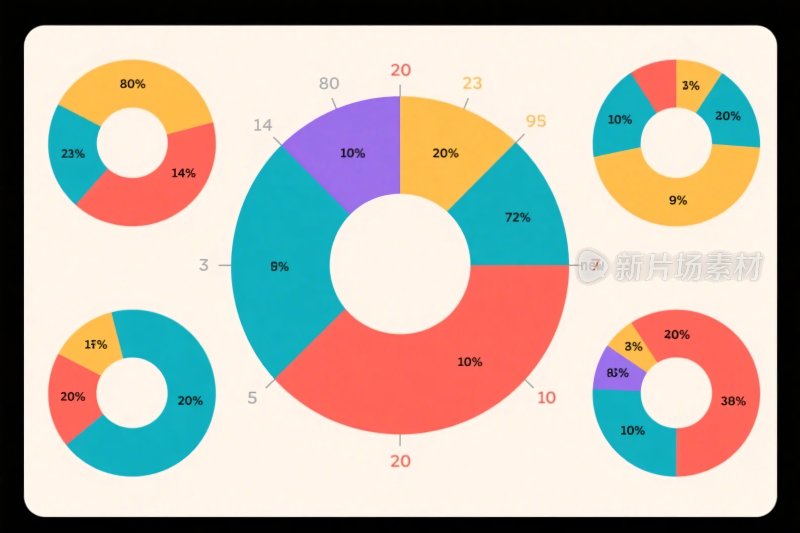 多彩环形百分比图表