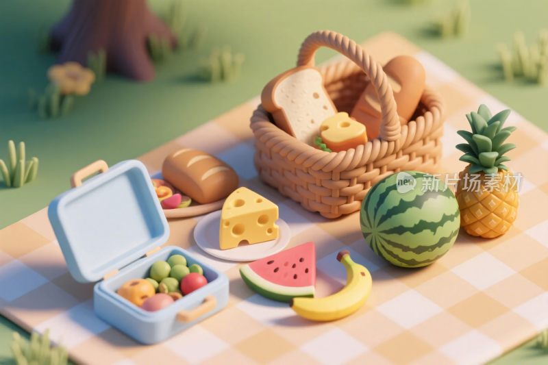 户外野餐美食场景