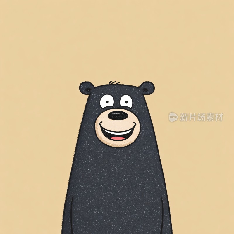卡通黑熊插画形象