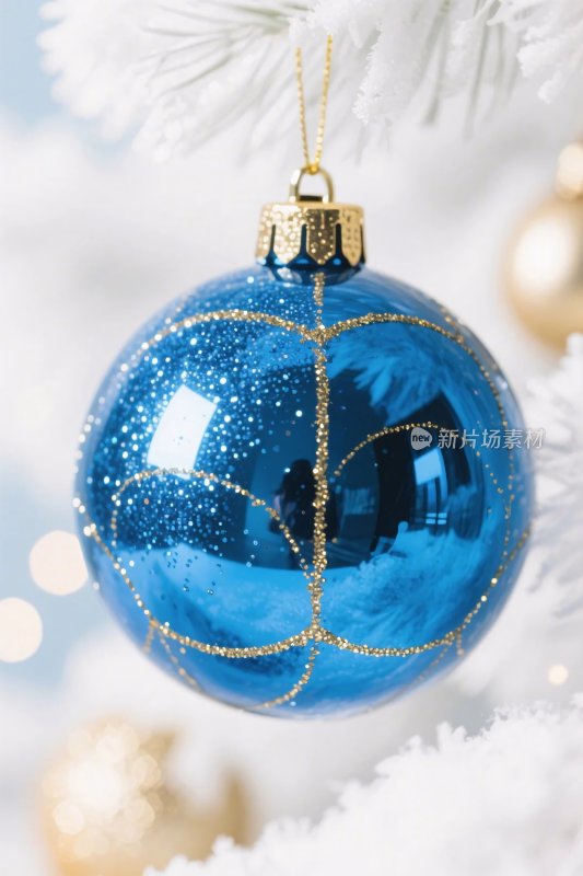 蓝色圣诞装饰球