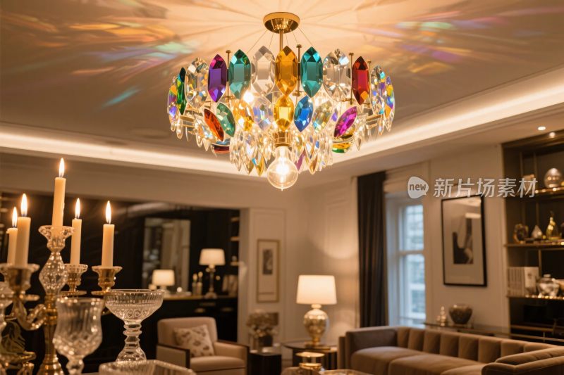 奢华水晶吊灯室内场景
