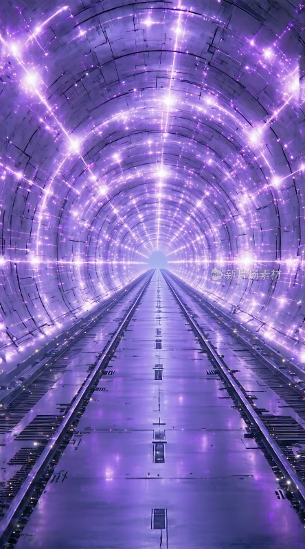 紫色隧道光影交错科技感十足