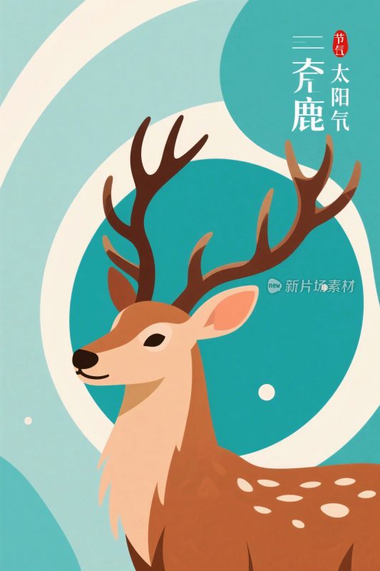 卡通梅花鹿插画