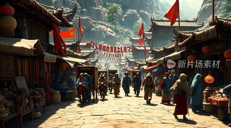 古风集市繁华景象