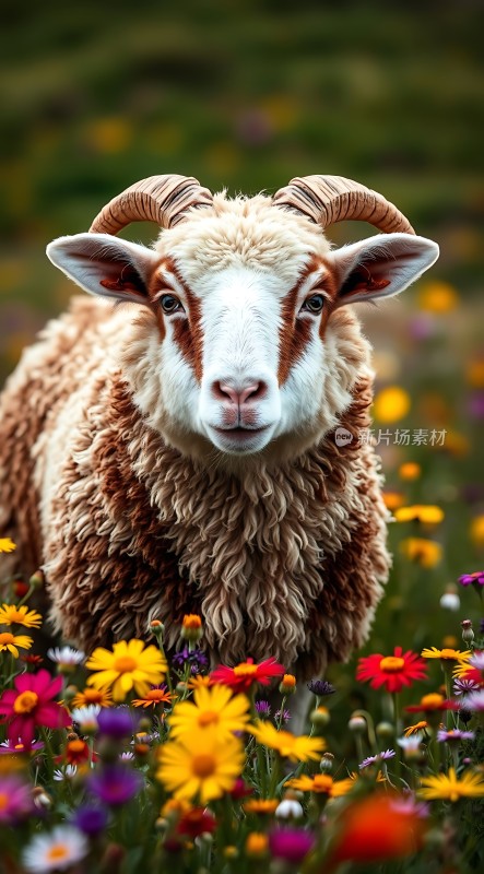 羊在花丛中
