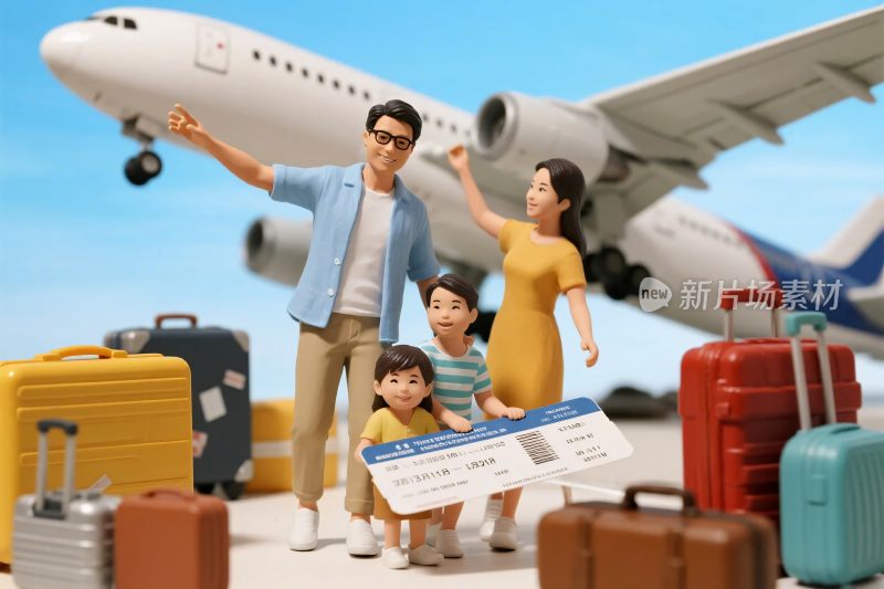 家庭旅行出游场景