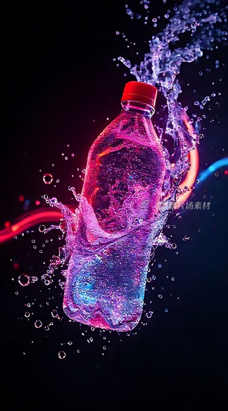 紫色饮料溅起的水花