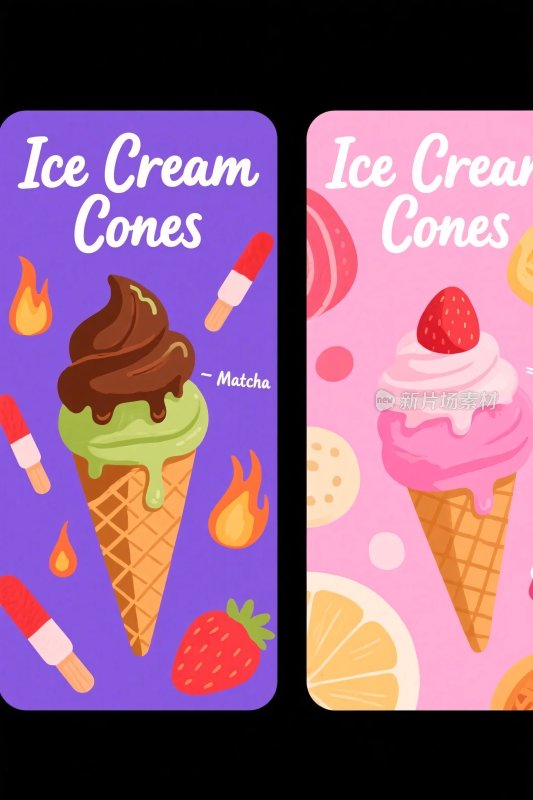 冰淇淋甜筒插画