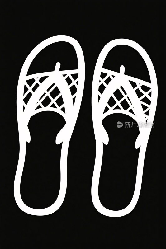 白色拖鞋矢量插画