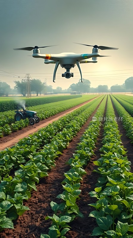 科技助力农业无人机与拖拉机协同作业