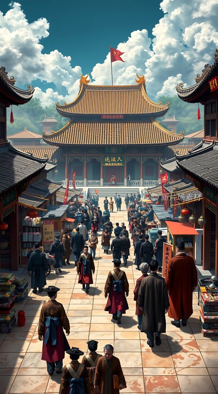 古风集市繁华景象