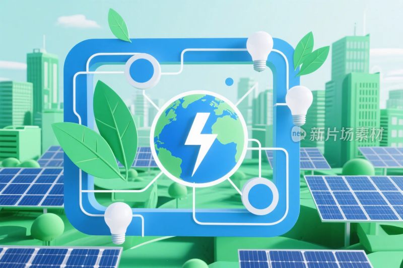 绿色能源环保插画