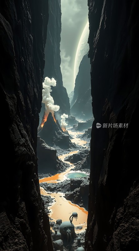火山熔岩峡谷奇景
