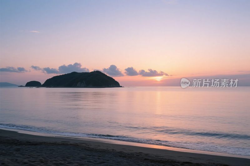 海滩岛屿日落风景
