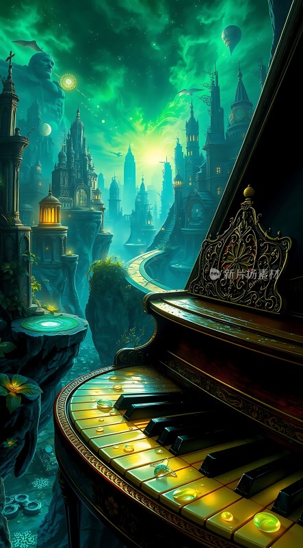 神秘钢琴与梦幻城市