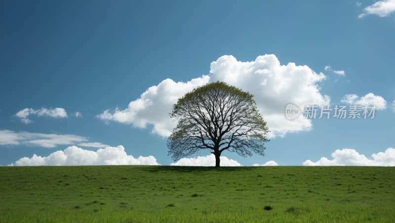 一棵树草地高清自然风光风景图片