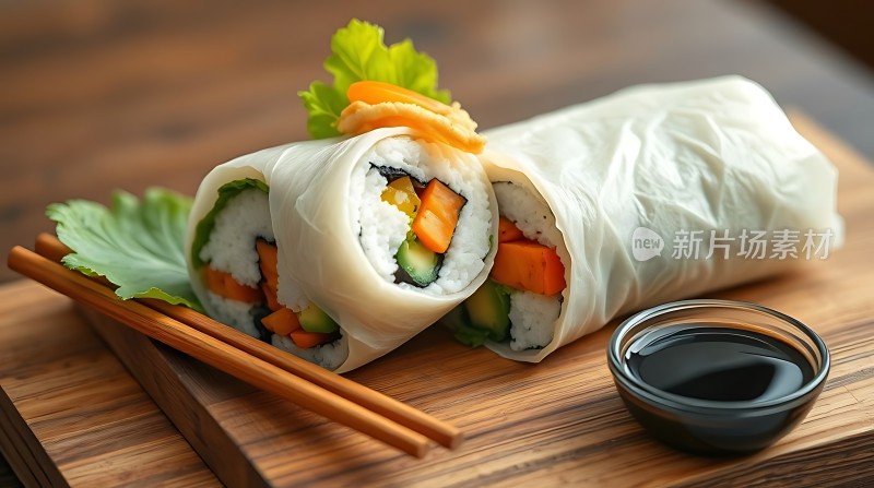 新片场素材 美味寿司卷