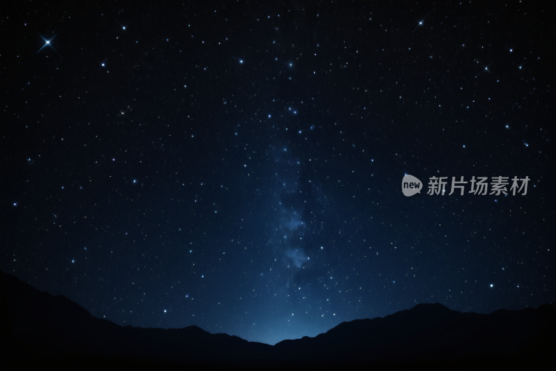 星空夜空有山脉和乳白色般的星星背景图片